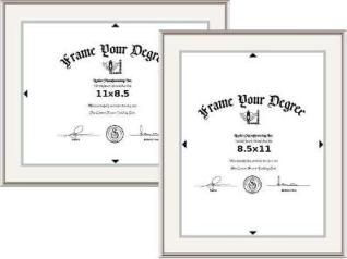 BBBS-Bright silver diploma/certificate frame for 8.5x11 insert with white on silver double matte
